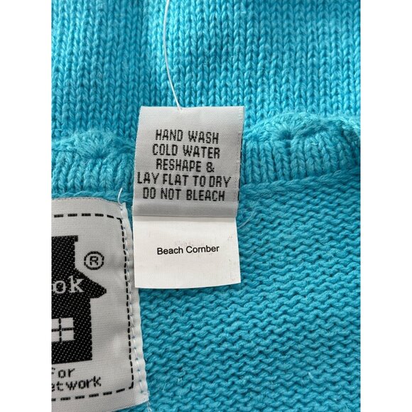 Storybook Knits Blue Cardigan Sweater Sea Shell Embellished Full Zip XL - READ - Picture 10 of 10